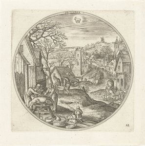 Diciembre Los doce meses (título de la serie) de Adriaen Collaert