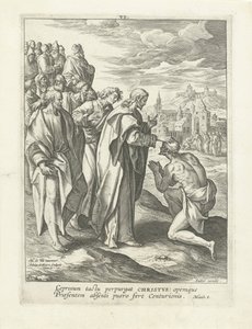 Curación de un leproso Vida de Cristo (título de la serie) Vita I. Christi (título de la serie) de Adriaen Collaert