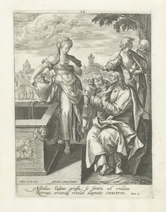 Conversación con la mujer samaritana Vida de Cristo (título de la serie) Vita I. Christi (título de la serie) de Adriaen Collaert