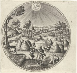 Julio Ivlivs (título en objeto) Los doce meses (título de la serie) de Adriaen Collaert