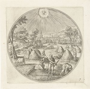 Julio Ivlivs (título en objeto) Los doce meses (título de la serie) de Adriaen Collaert