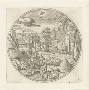 Junio Jvnivs (título sobre objeto) Los doce meses (título de la serie) de Adriaen Collaert