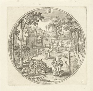 Mayo Maivs (título sobre el objeto) Los doce meses (título de la serie) de Adriaen Collaert