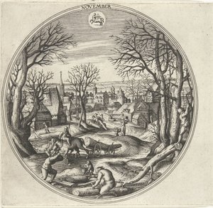 Noviembre Los doce meses (título de la serie) de Adriaen Collaert