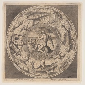 Poseidón, de un conjunto de diseños para platos (Fonds de Coupe)