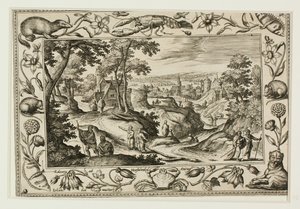 El envío de los Apóstoles, de Paisajes con escenas del Antiguo y Nuevo Testamento y escenas de caza de Adriaen Collaert