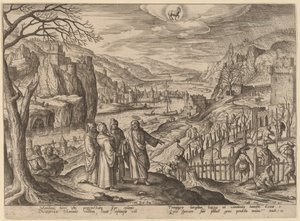 La parábola de los dos hijos y los labradores injustos de Adriaen Collaert after Hans Bol