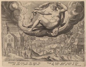 Atardecer de Adriaen Collaert after Maarten de Vos