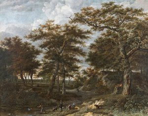 Paisaje con cazadores de Adriaen Hendricksz. Verboom