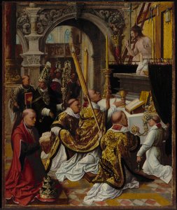 La Misa de San Gregorio el Grande (540-604) de Adriaen Isenbrandt or Isenbrant