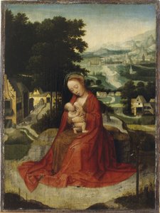 El descanso en la huida a Egipto, c.1520-30 (óleo sobre tabla) de Adriaen Isenbrandt or Isenbrant