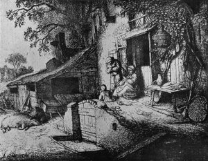 Una mujer hilando, 1652 de Adriaen Jansz. van Ostade