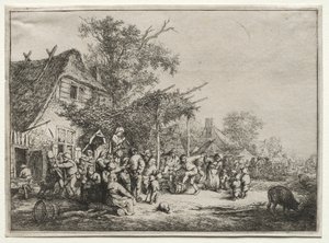Festival bajo la pérgola de Adriaen Jansz. van Ostade