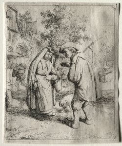 Hombre conversando con una mujer de Adriaen Jansz. van Ostade
