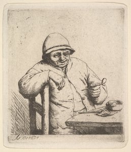 Campesino con una pipa de Adriaen Jansz. van Ostade