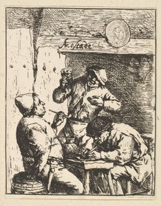 Cantante de pie entre dos fumadores, 1610-85 de Adriaen Jansz. van Ostade