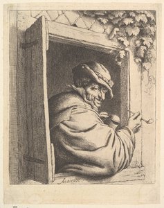 Fumador en la Ventana, 1610-85. de Adriaen Jansz. van Ostade