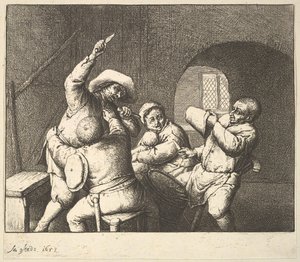 La puñalada, 1610-85 de Adriaen Jansz. van Ostade