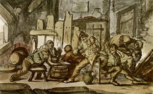 El músico campesino en una taberna del pueblo