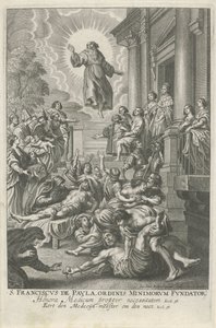 H. Franciscus van Paola geneest de zieken San Francisco de Paula, Fundador de la Orden de los Menores (título sobre el objeto) de Adriaen Lommelin