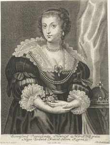 Retrato de Henrietta Maria, esposa de Carlos I de Inglaterra de Adriaen Lommelin