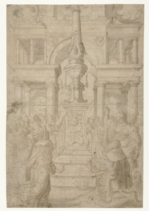 Salomón adora a un ídolo de Adriaen Pietersz Crabeth