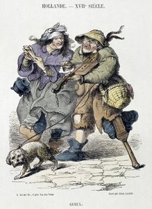 Mendigos tocando música callejera, Holanda, siglo XVII de Adriaen Pietersz van de (after) Venne