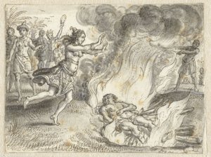 La cremación practicada por los habitantes de un país lejano de Adriaen Pietersz van de Venne