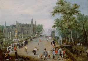Jeu de Paume ante un Palacio de Campo, ca 1614