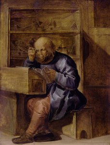 El corrector Cornelis Kiel trabajando, primera mitad del siglo XVII