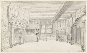 Vista de una habitación lujosamente decorada con una cama con dosel