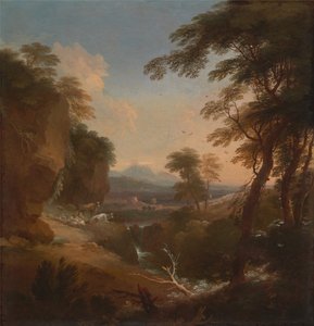 Paisaje con montañas distantes, ca. 1698 de Adriaen van Diest