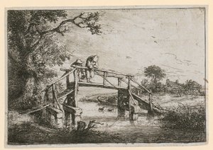 Pescadores en el puente de Adriaen van Ostade