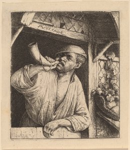 Panadero Tocando su Cuerno de Adriaen van Ostade