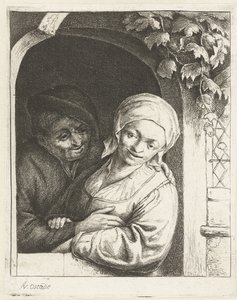 Agricultor y esposa del agricultor como pareja de amor en una puerta La pareja de enamorados campesinos cortejo campesino