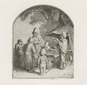 Cifras en el puesto de un charlatán de Adriaen van Ostade