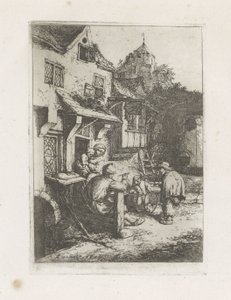 Violinista curvo para posada de Adriaen van Ostade