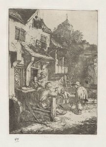 Violinista curvo para posada de Adriaen van Ostade