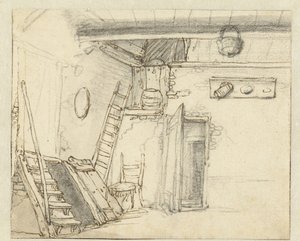 Esquina del interior de un granero de Adriaen van Ostade