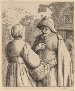 Hombre y mujer conversando de Adriaen van Ostade