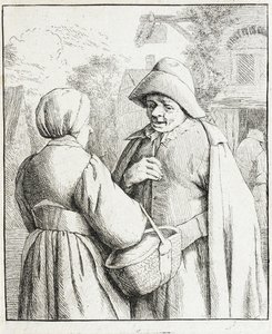 Hombre y mujer conversando de Adriaen van Ostade