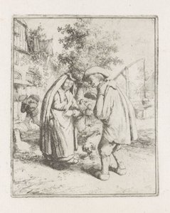 Hombre y mujer en conversación de Adriaen van Ostade