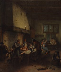 Escena de taberna, principios de 1660 de Adriaen van Ostade