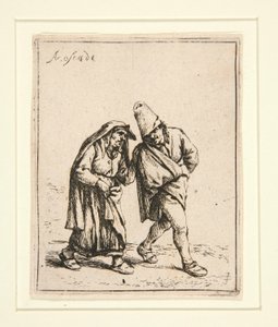la pareja caminando de Adriaen van Ostade