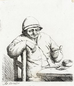 El fumador apoyado en el respaldo de una silla de Adriaen van Ostade