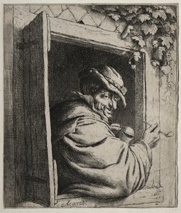 El fumador en la ventana de Adriaen van Ostade