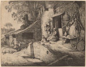 La hilandera de Adriaen van Ostade