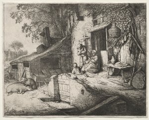 La Mujer Hilando de Adriaen van Ostade