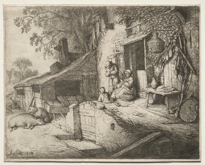 La Mujer Hilando de Adriaen van Ostade