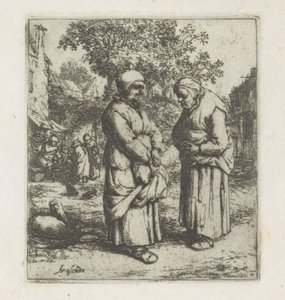 Dos ancianas en conversación los dos chismosos de Adriaen van Ostade